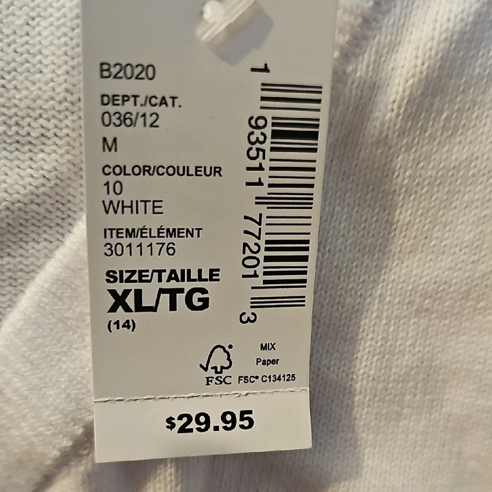 PLACE NWT Girls White Cardigan Button Up Sweater Size XLarge (14)